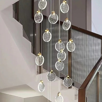 Clémence Luxury Crystal LED Staircase Chandelier Light