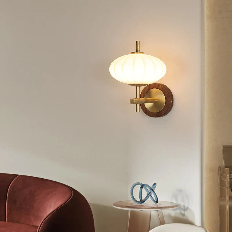 Camille Aurelia Ribbed Glass LED Wall Sconce
