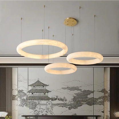 Juliette Marble Stone Ring Pendant Light