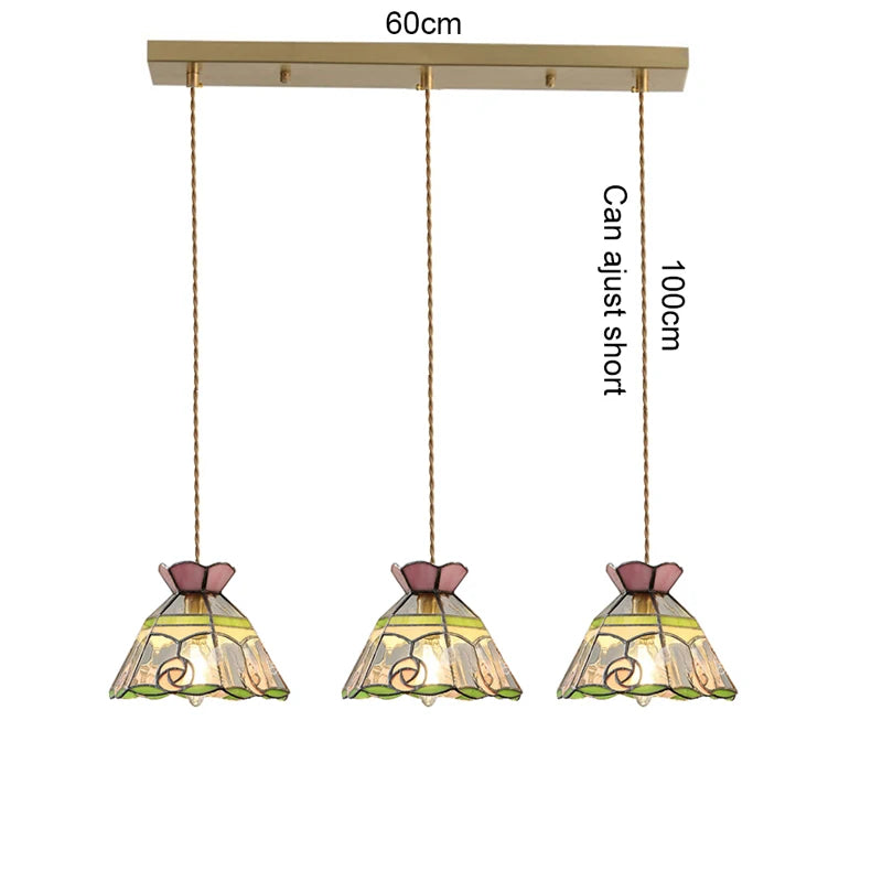 Camille Retro Colorful Glass Pendant Chandelier E27 Light