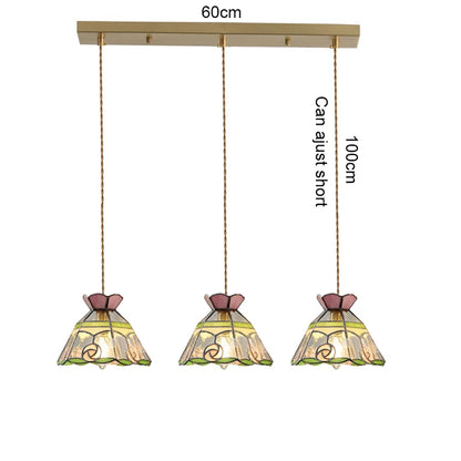 Camille Retro Colorful Glass Pendant Chandelier E27 Light