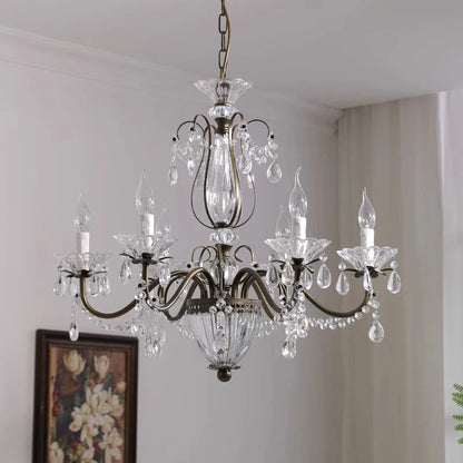 Camille French Crystal Candle Flush Mount Luxury Chandelier