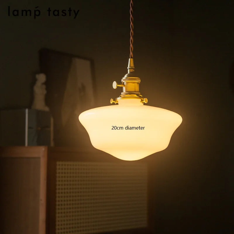 Élodie Glass Pendant Light with Copper Finish