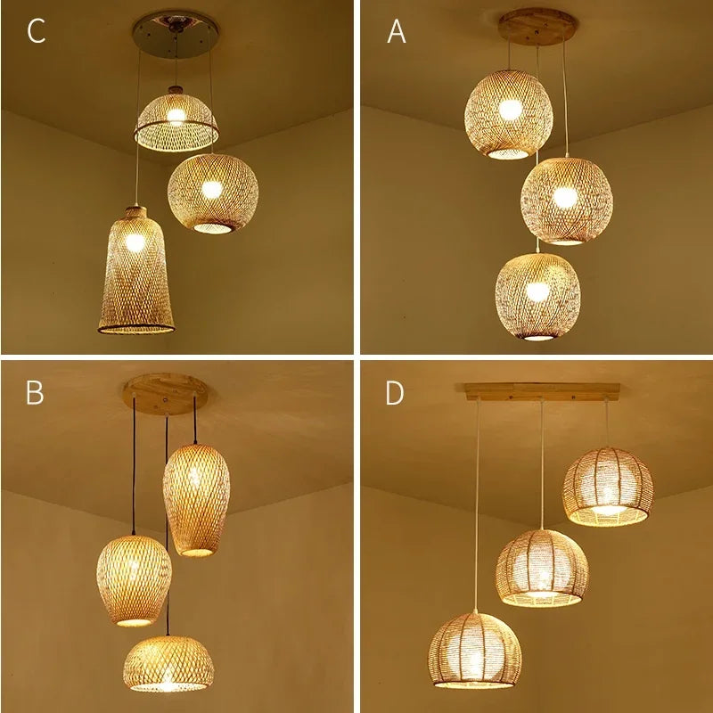 Aurélien Bamboo Rattan Pendant Light Handwoven Ceiling