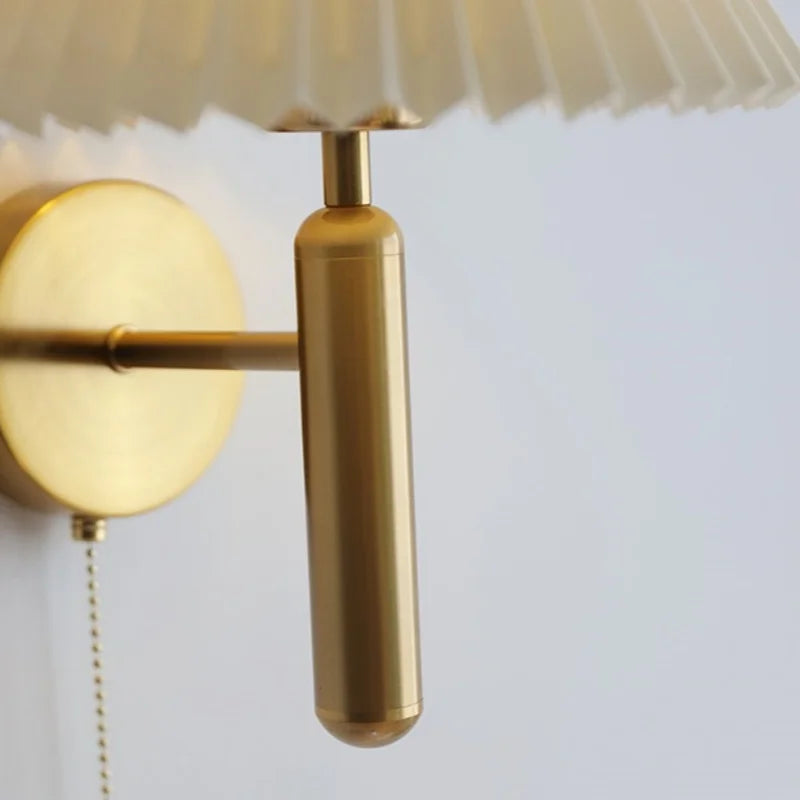 Amélie White Umbrella Copper LED Wall Lamp Japan Style