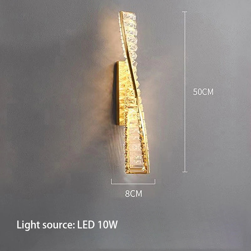 Valéria Spiral Crystal Gold LED Linear Chandelier