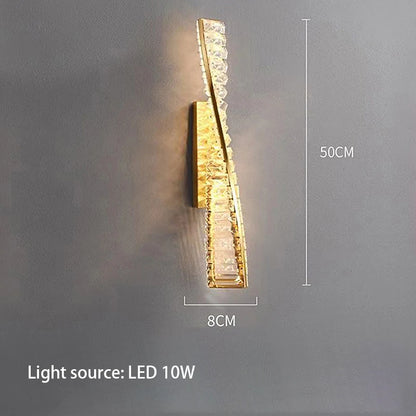 Valéria Spiral Crystal Gold LED Linear Chandelier
