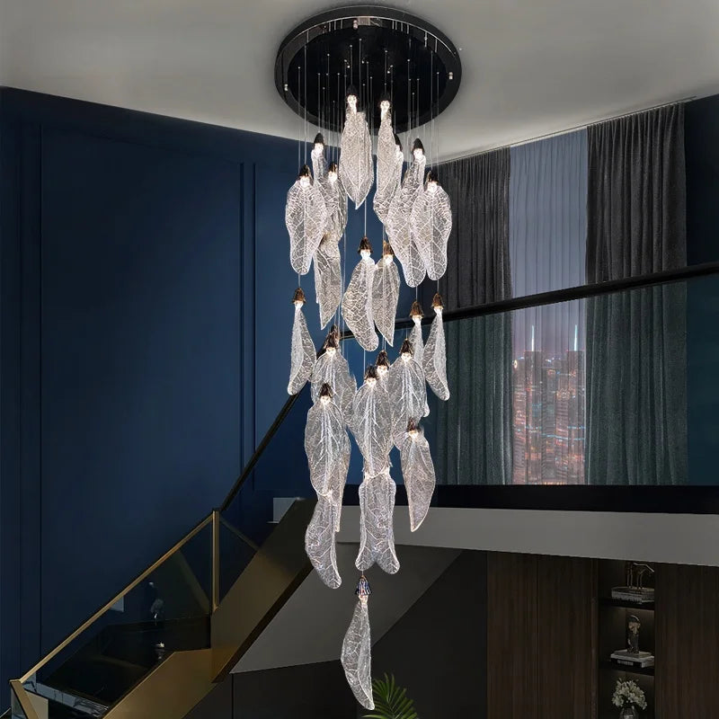 Aurélie Floating Leaf Chandelier Art Deco LED Ceiling Light