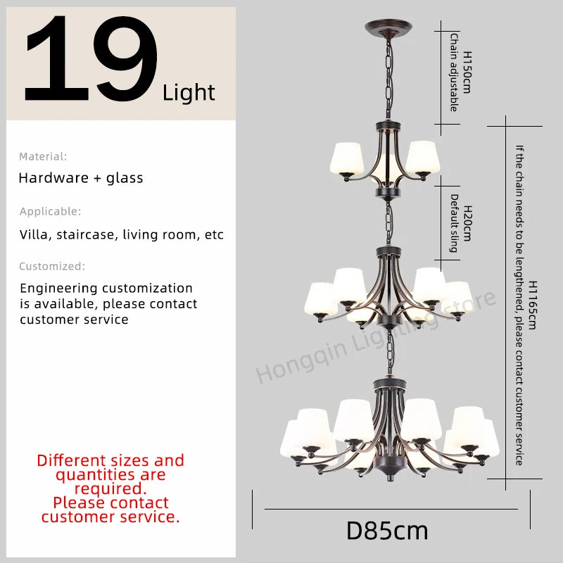 Isabelle Nordic Glass Stair Pendant Chandelier