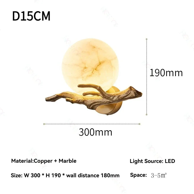 Sophie Italian Marble Brass LED Wall Lamp Waterproof Outdoor Light