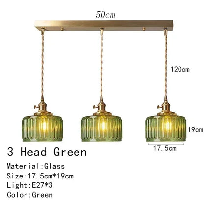 Camille Luxury Glass Black & Gold Pendant Light