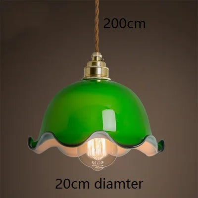 Amélie Vintage Green Glass Pendant Light