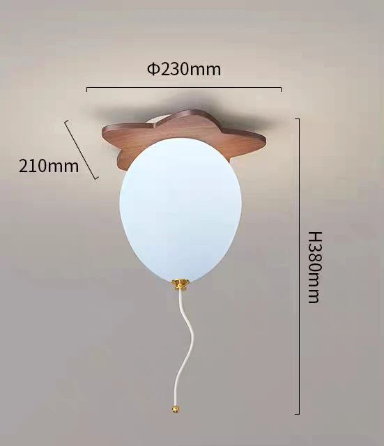 Amélie Cloud Balloon Wooden LED Ceiling Light Kids Room Dimmable