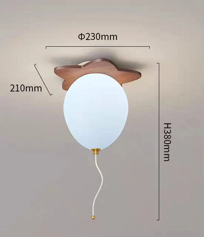 Amélie Cloud Balloon Wooden LED Ceiling Light Kids Room Dimmable