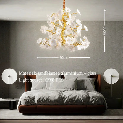 Aurélie Bloom Petal Chandelier Luxury Gold Ceiling Pendant Light