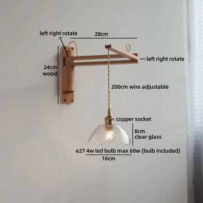 Élise Glass Flower Wall Lamp Flexible Arm Nordic