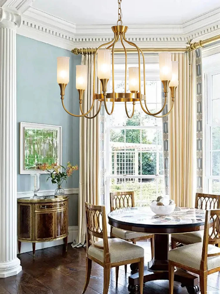 Aurélie Brass Cottage Ceiling Chandelier Light