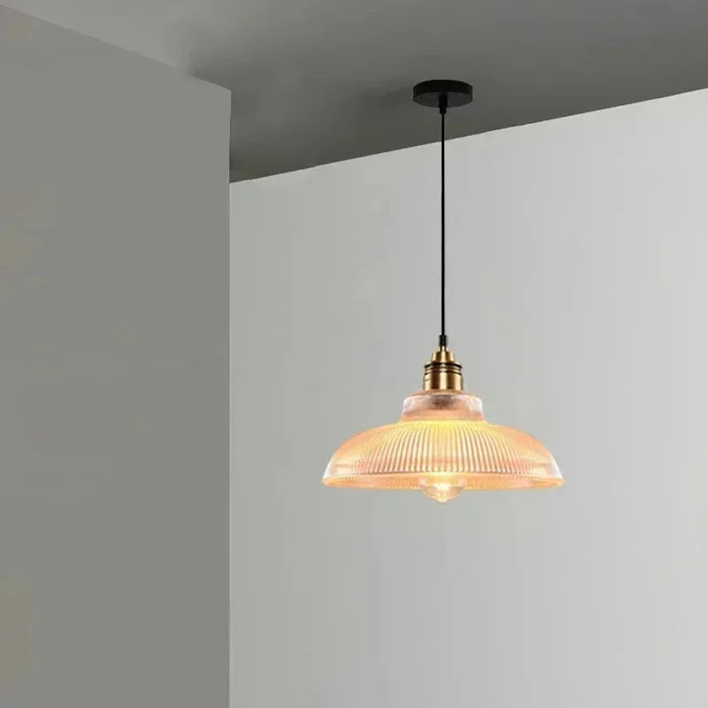 Seraphina Linden Glow Ribbed Pendant Light