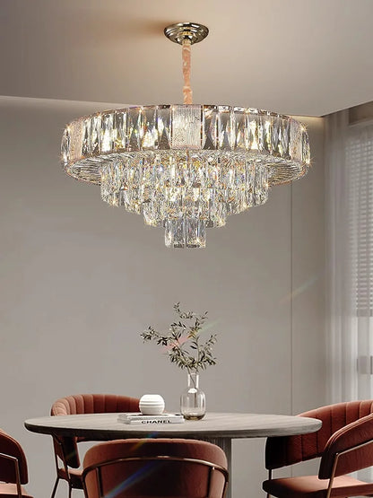 Geneva Luxury Crystal Pendant Chandelier for Dining & Living Spaces