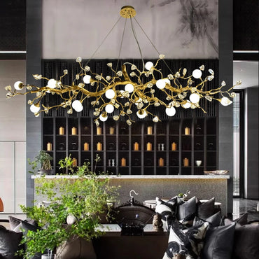 Élise Crystal Branch Chandelier Luxury Villa Ceiling Light