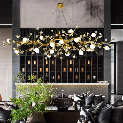 Élise Crystal Branch Chandelier Luxury Villa Ceiling Light
