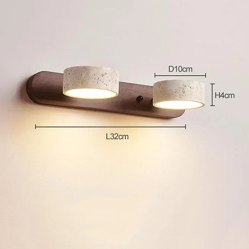 Amélie Travertine Duo Rotatable LED Wall Light