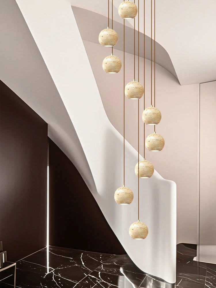 Élise Luxury Stone Staircase Pendant Chandelier