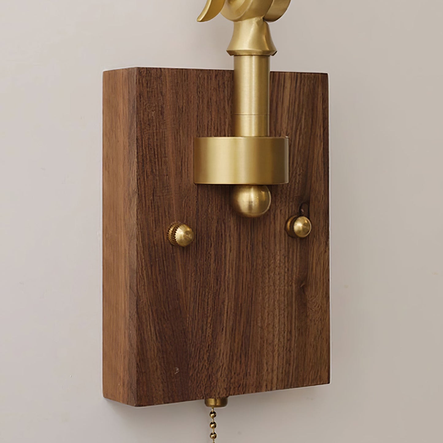 Émilie Swing Arm Wall Lamp with Brass and Wood Base