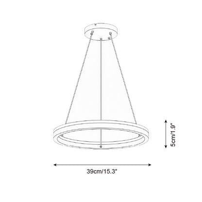 Aurélien Ring Chandelier, Travertine and Wood LED Design