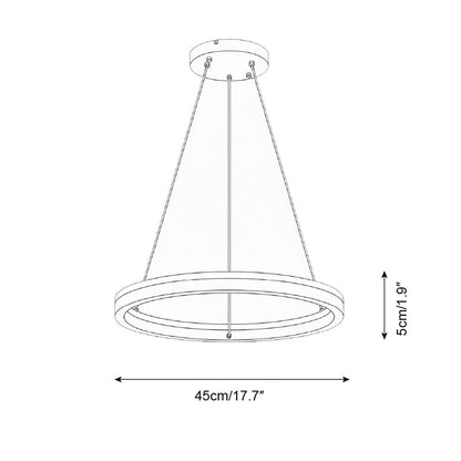 Aurélien Ring Chandelier, Travertine and Wood LED Design