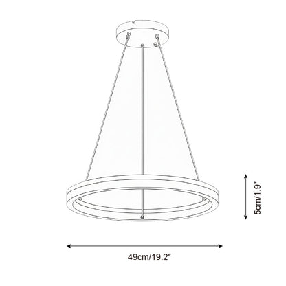 Aurélien Ring Chandelier, Travertine and Wood LED Design