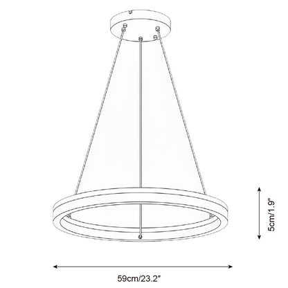 Aurélien Ring Chandelier, Travertine and Wood LED Design