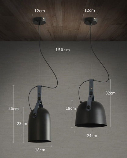 Élise Sonoma Metal & Leather LED Pendant Light