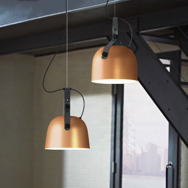 Élise Sonoma Metal & Leather LED Pendant Light