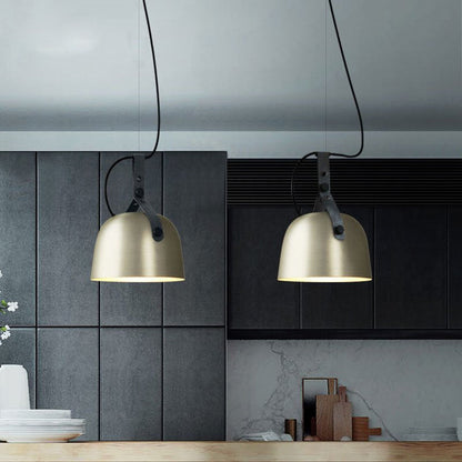Élise Sonoma Metal & Leather LED Pendant Light