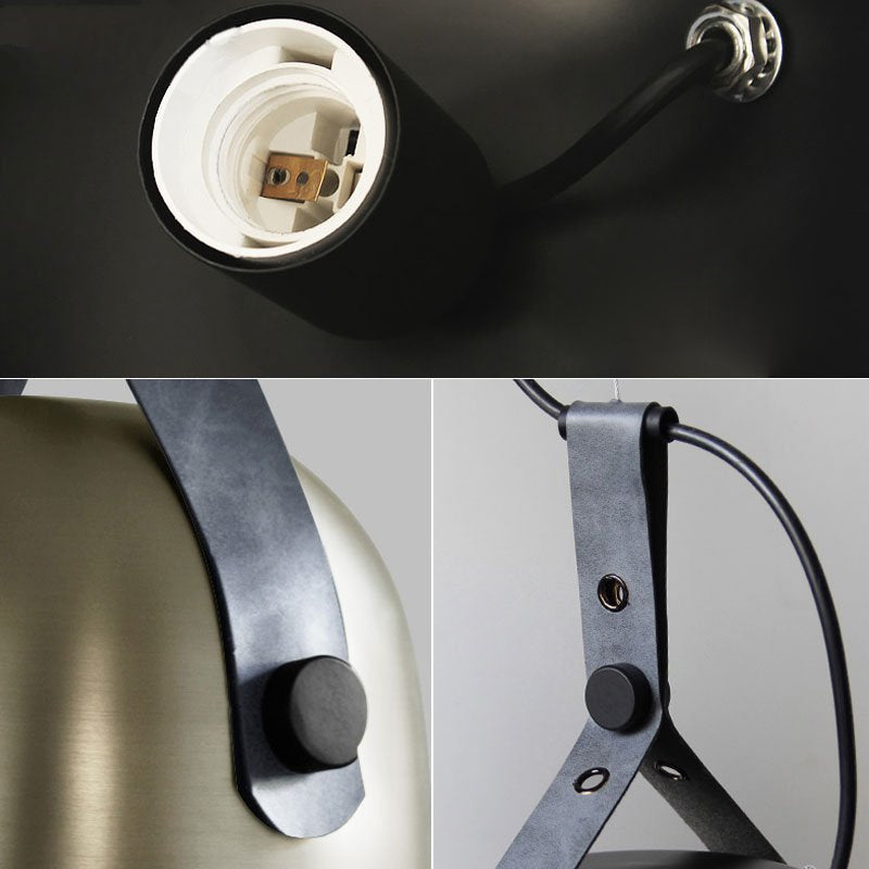 Élise Sonoma Metal & Leather LED Pendant Light
