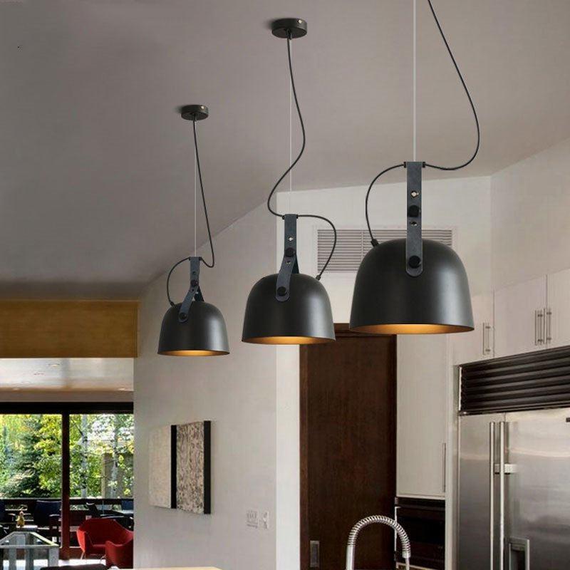 Élise Sonoma Metal & Leather LED Pendant Light