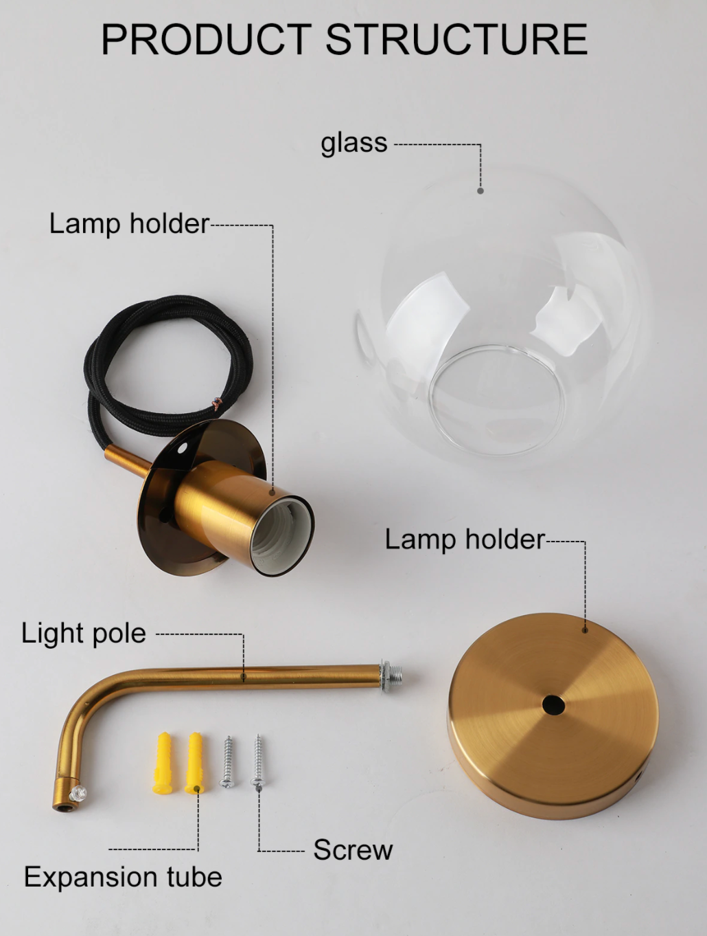 Amélie Hanging Glass Globe Wall Sconce