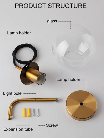 Amélie Hanging Glass Globe Wall Sconce