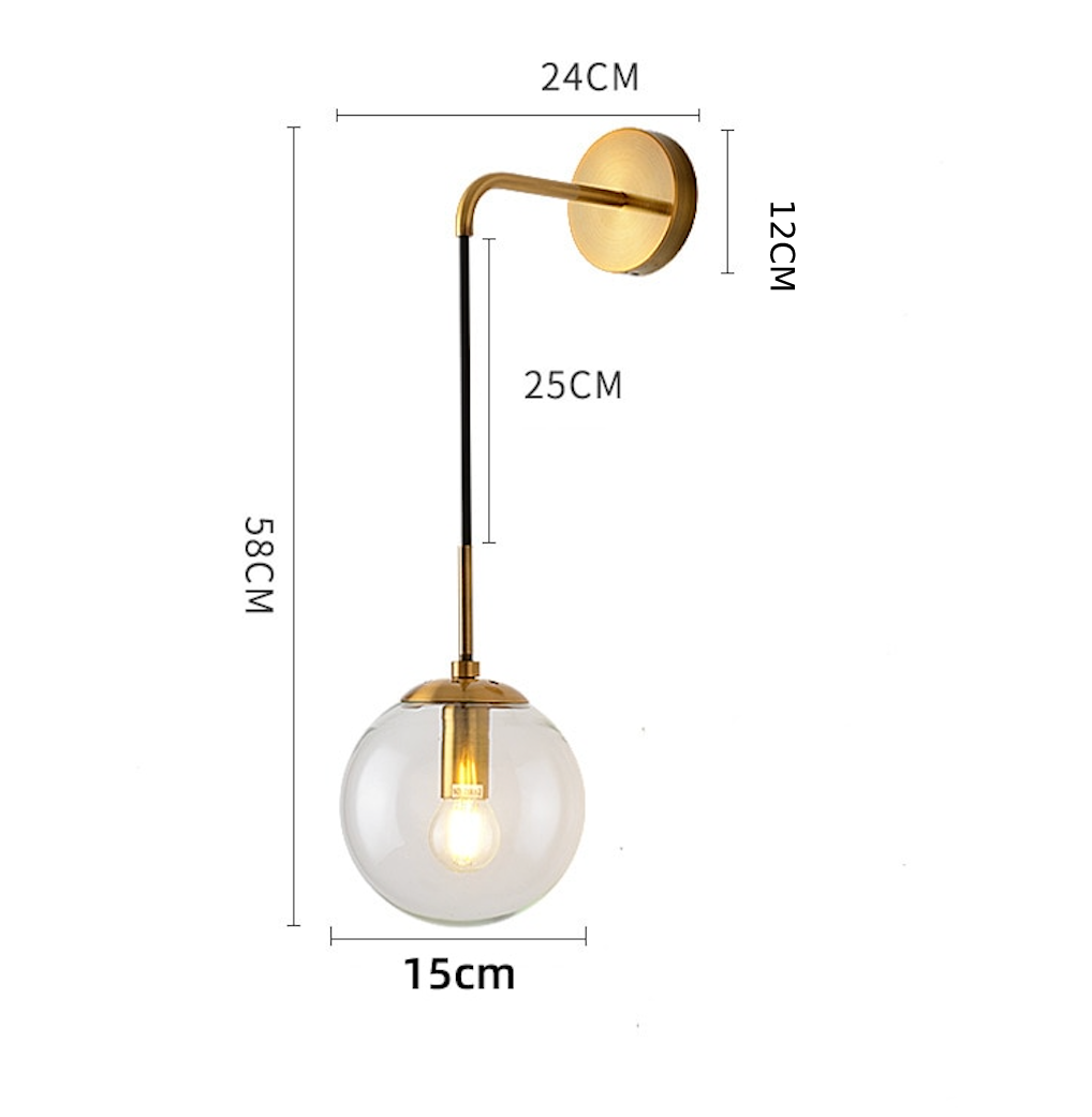 Amélie Hanging Glass Globe Wall Sconce