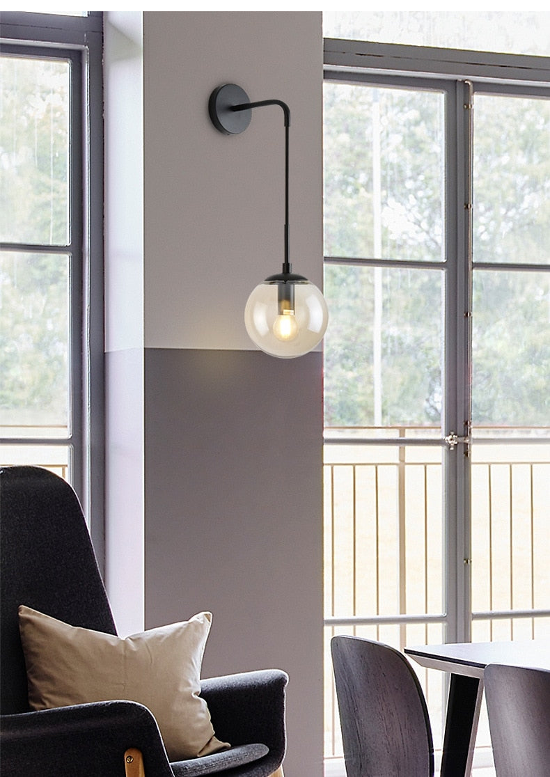 Amélie Hanging Glass Globe Wall Sconce