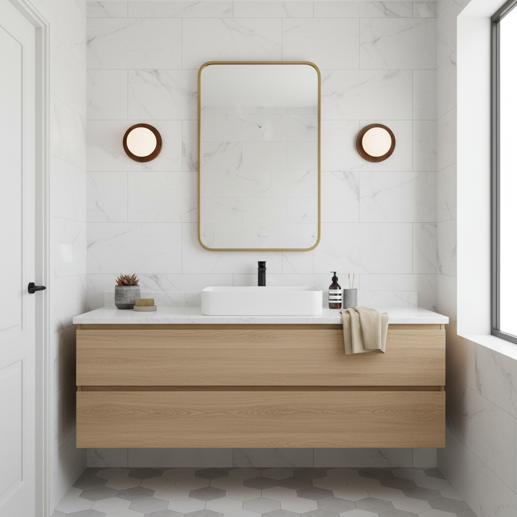 Élina Tablet Wall Lamp with Wood Backplate and LED Glow