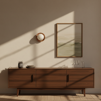 Élina Tablet Wall Lamp with Wood Backplate and LED Glow