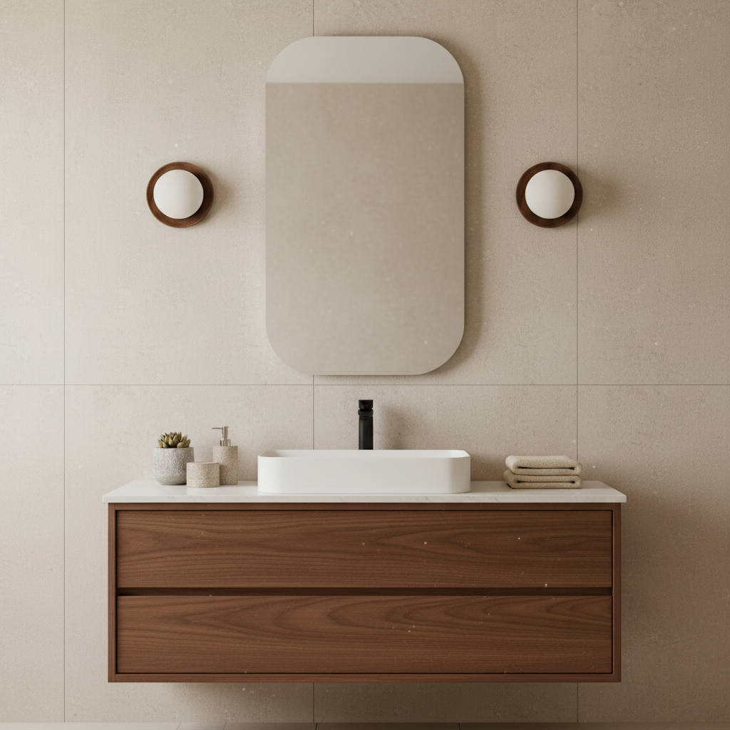 Élina Tablet Wall Lamp with Wood Backplate and LED Glow