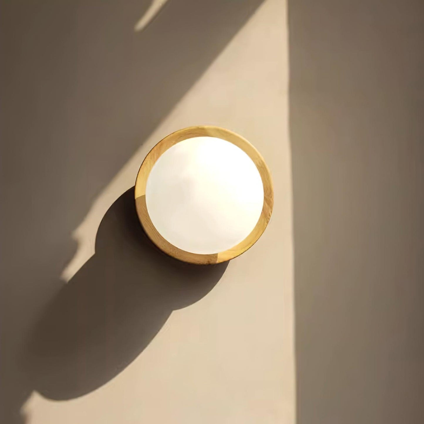 Élina Tablet Wall Lamp with Wood Backplate and LED Glow