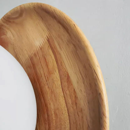 Élina Tablet Wall Lamp with Wood Backplate and LED Glow