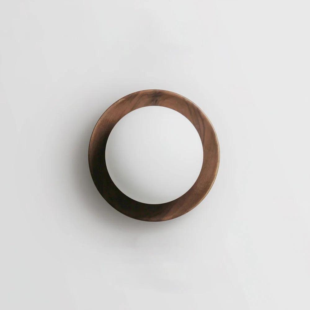 Élina Tablet Wall Lamp with Wood Backplate and LED Glow