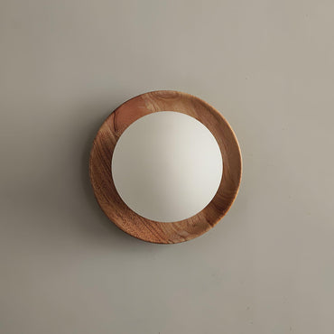 Élina Tablet Wall Lamp with Wood Backplate and LED Glow