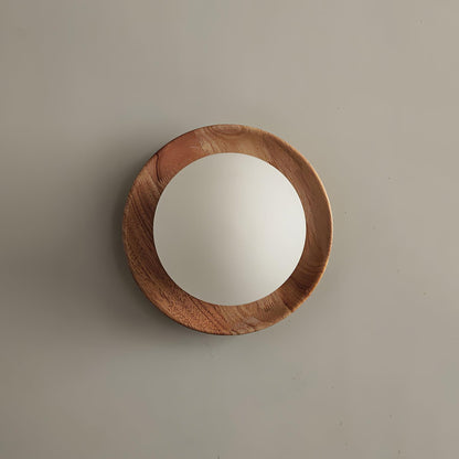 Élina Tablet Wall Lamp with Wood Backplate and LED Glow