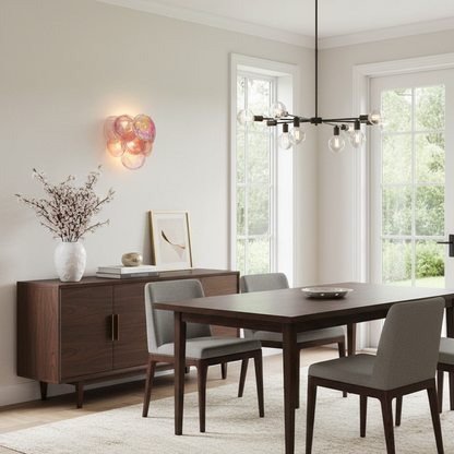Amélie Hand-Blown Glass Wall Lamp with Metal Accents
